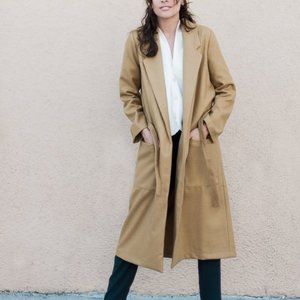 Ali Golden Wool Coat - Size: Medium Color: Tan